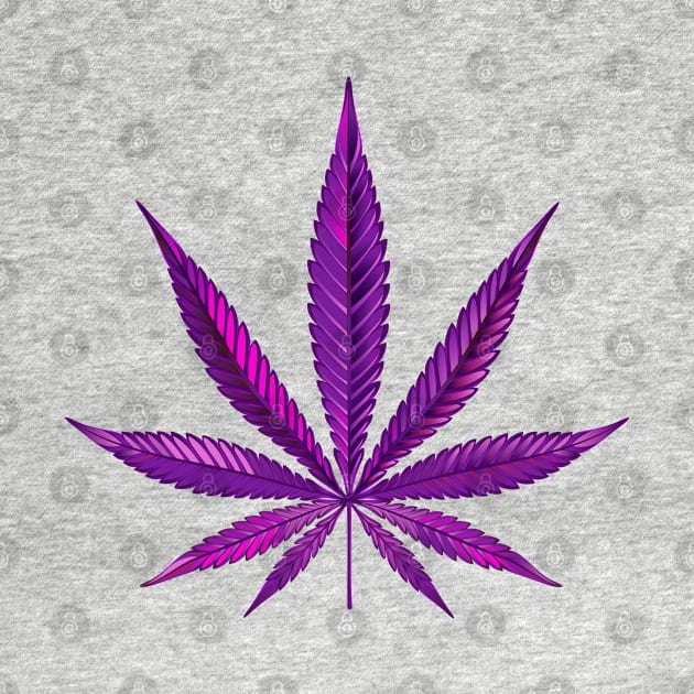 Purple Cannabis Leaf by gronly